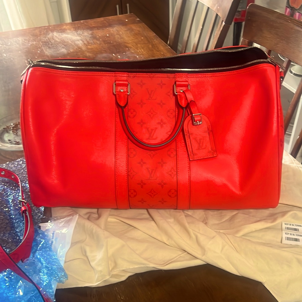 Brand New Louis Vuitton Keepall 50 Taigarama Red